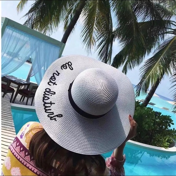 Accessories - Embroidery Cap Big Brim Ladies Summer Straw Hat